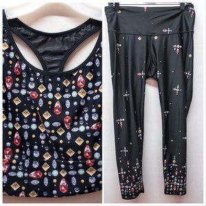 Victoria's Secret L Set Jewelry Print Bra Leggings